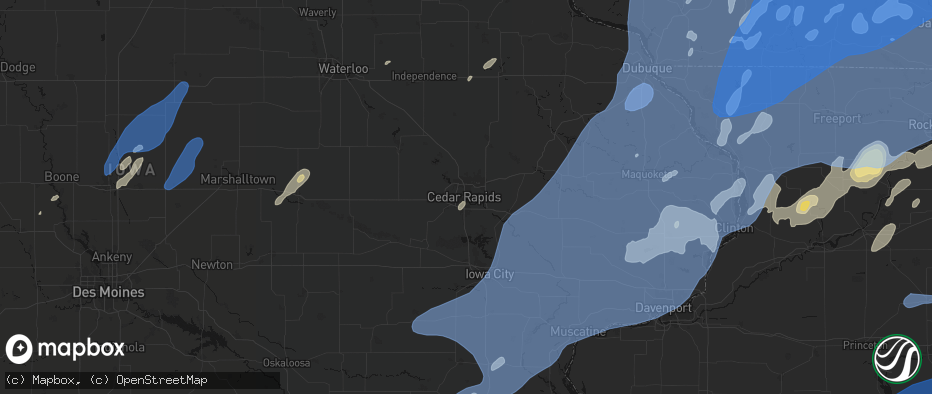 Hail map in Cedar Rapids, IA on June 10, 2026