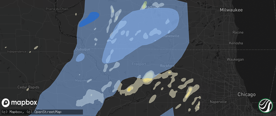 Hail map in Cedarville, IL on June 10, 2026