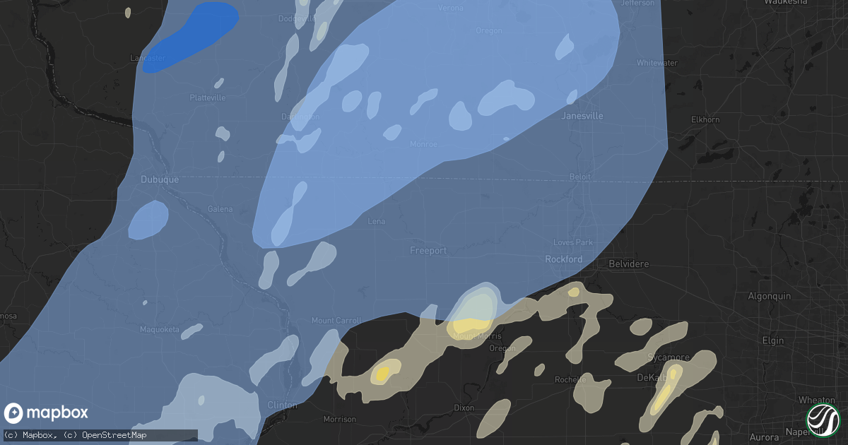 Hail map in Cedarville, IL on June 10, 2026