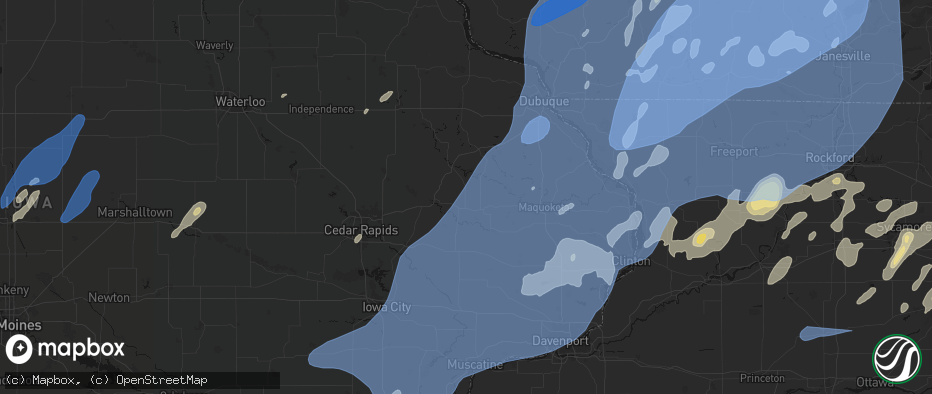 Hail map in Center Junction, IA on June 10, 2026