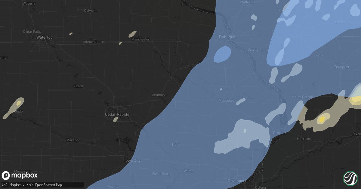 Hail map in Center Junction, IA on June 10, 2026