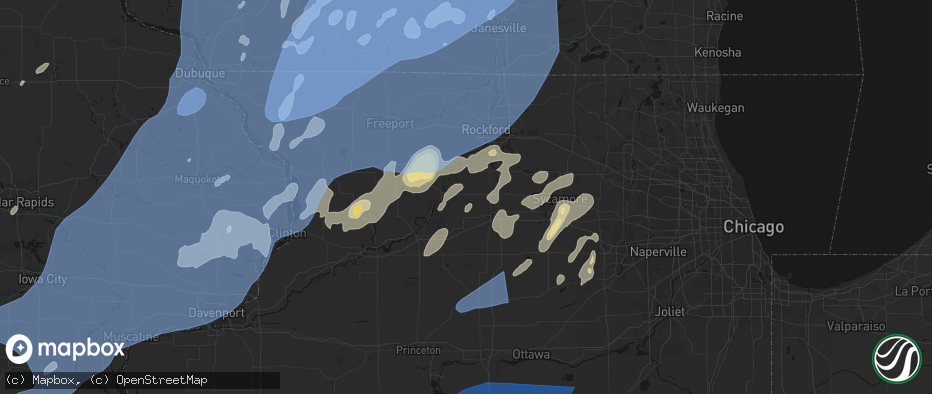 Hail map in Chana, IL on June 10, 2026