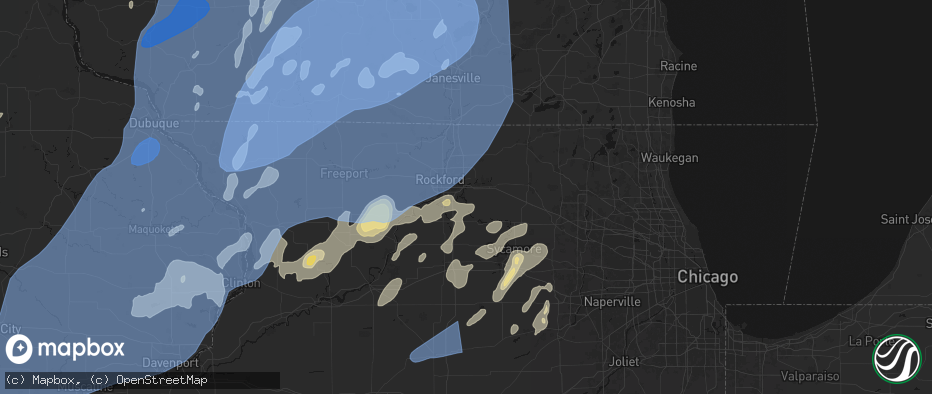 Hail map in Cherry Valley, IL on June 10, 2026