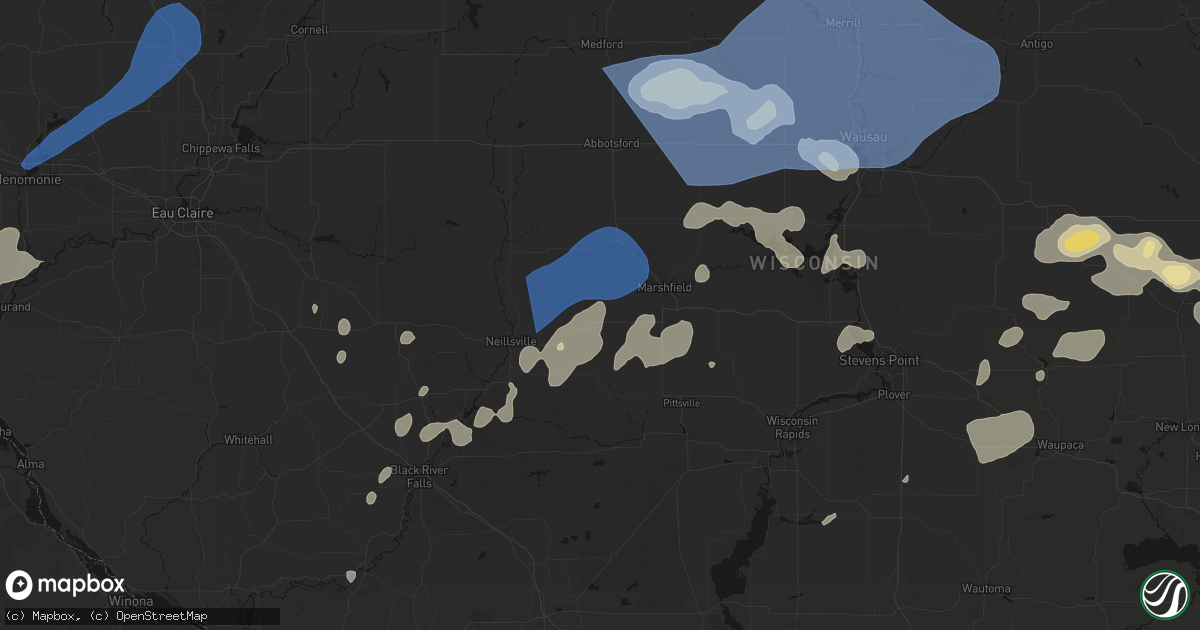 Hail map in Chili, WI on June 10, 2026