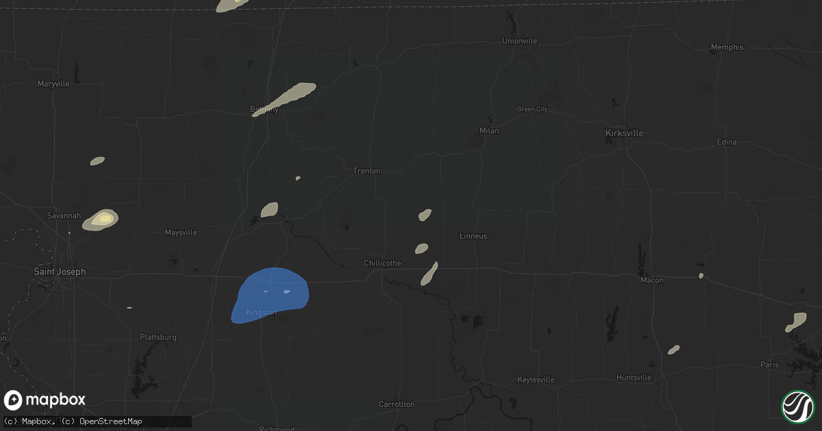 Hail map in Chula, MO on June 10, 2026