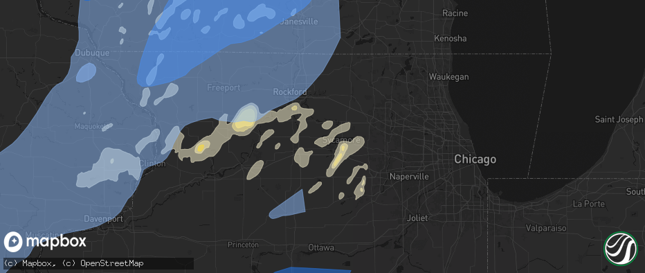 Hail map in Clare, IL on June 10, 2026
