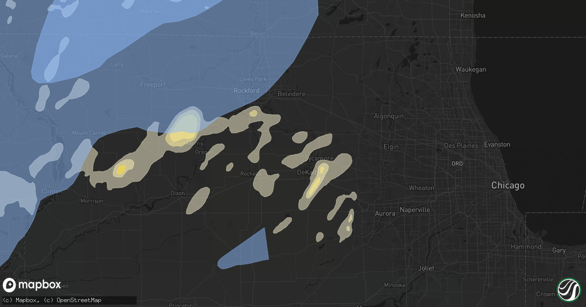 Hail map in Clare, IL on June 10, 2026