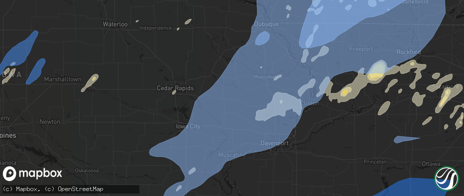 Hail map in Clarence, IA on June 10, 2026