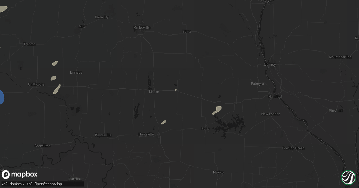 Hail map in Clarence, MO on June 10, 2026