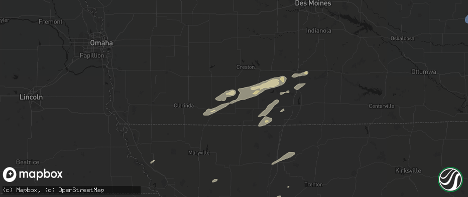 Hail map in Clearfield, IA on June 10, 2026