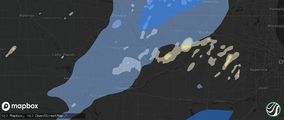 Hail map in Clinton, IA on June 10, 2026