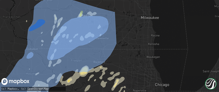 Hail map in Clinton, WI on June 10, 2026