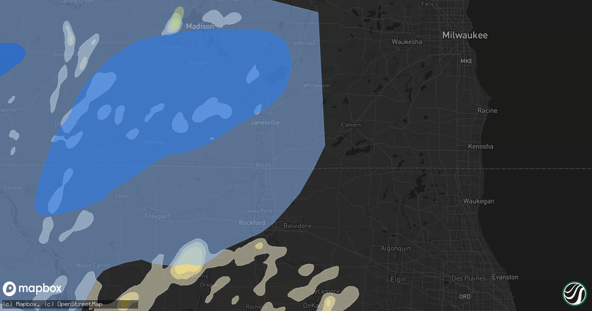 Hail map in Clinton, WI on June 10, 2026