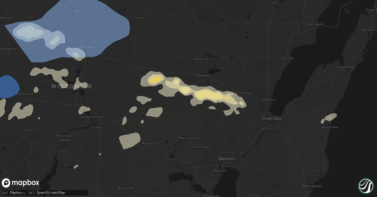 Hail map in Clintonville, WI on June 10, 2026