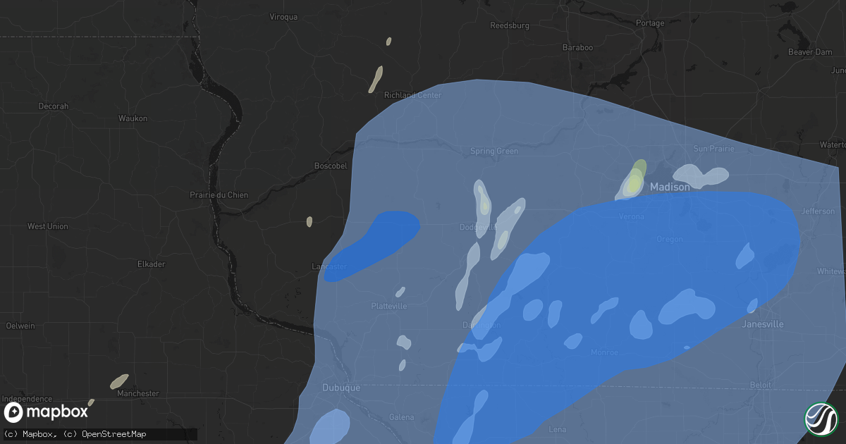 Hail map in Cobb, WI on June 10, 2026