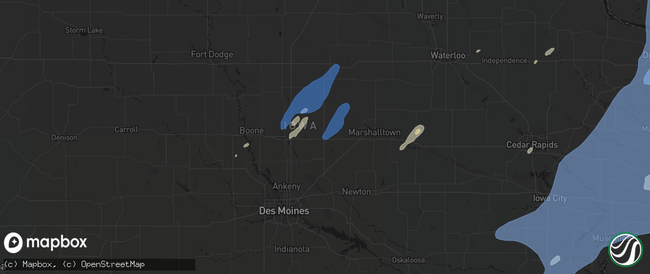 Hail map in Colo, IA on June 10, 2026