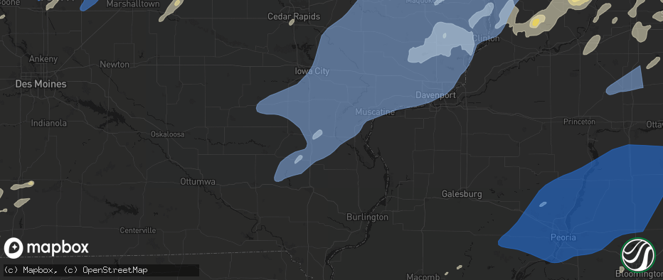 Hail map in Columbus City, IA on June 10, 2026