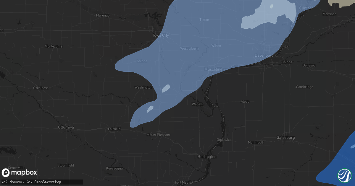 Hail map in Columbus City, IA on June 10, 2026