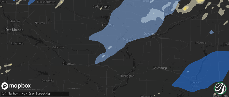 Hail map in Columbus Junction, IA on June 10, 2026