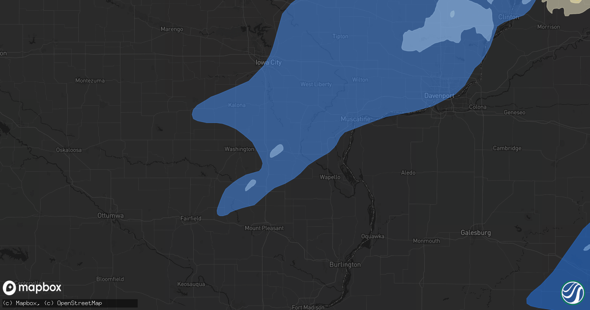 Hail map in Columbus Junction, IA on June 10, 2026