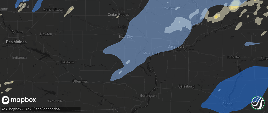 Hail map in Conesville, IA on June 10, 2026