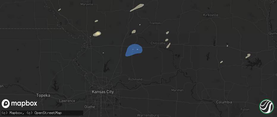 Hail map in Cowgill, MO on June 10, 2026
