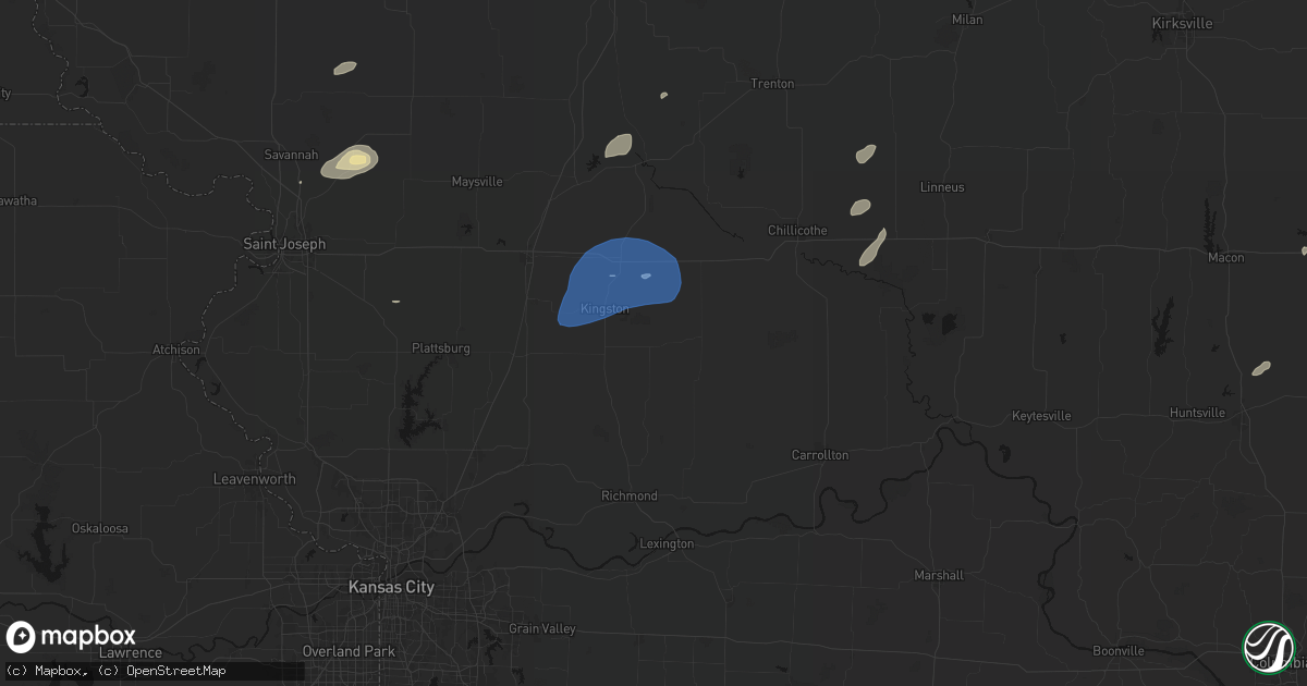 Hail map in Cowgill, MO on June 10, 2026