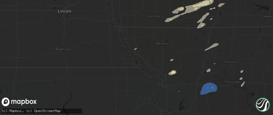 Hail map in Craig, MO on June 10, 2026