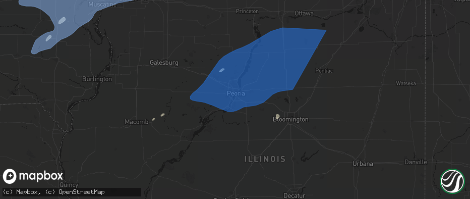 Hail map in Creve Coeur, IL on June 10, 2026