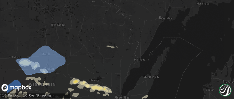 Hail map in Crivitz, WI on June 10, 2026