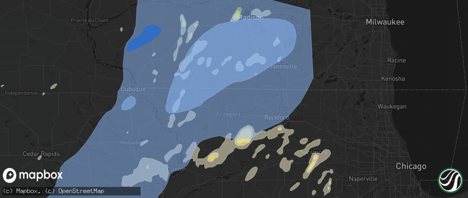Hail map in Dakota, IL on June 10, 2026