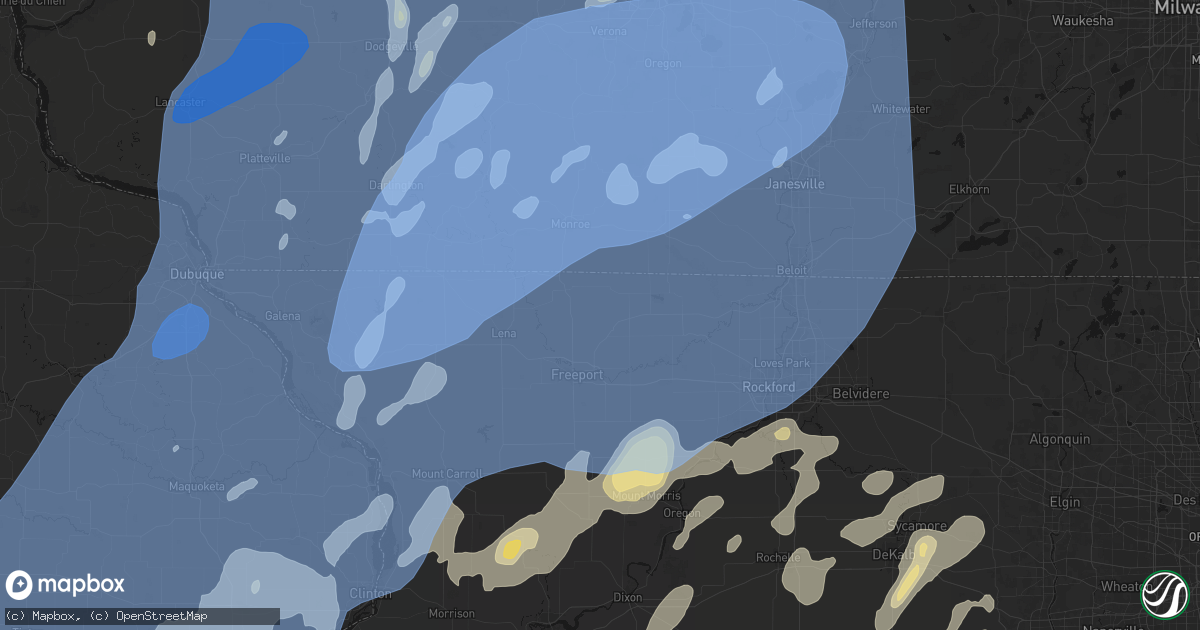 Hail map in Dakota, IL on June 10, 2026