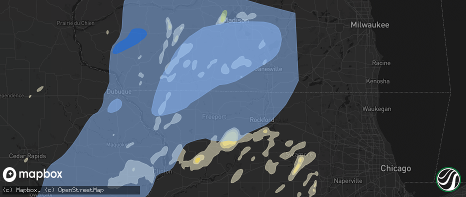 Hail map in Davis, IL on June 10, 2026