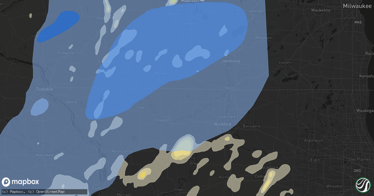 Hail map in Davis, IL on June 10, 2026