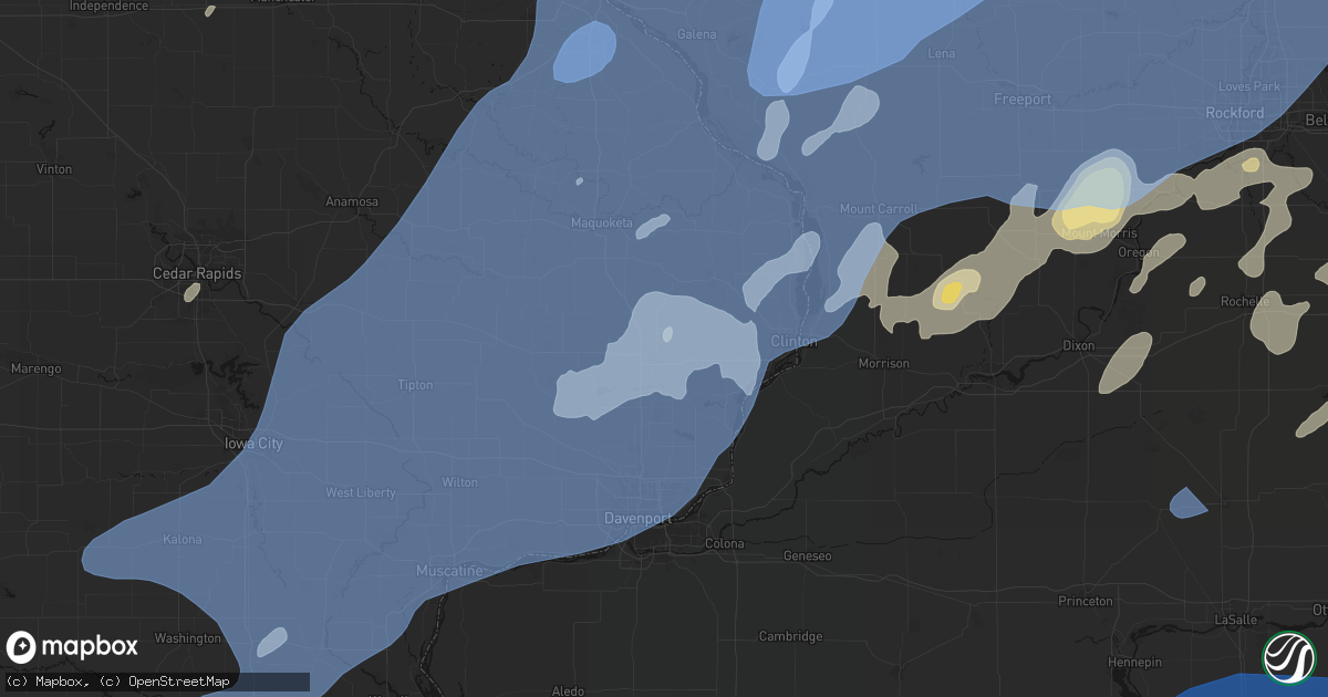 Hail map in De Witt, IA on June 10, 2026