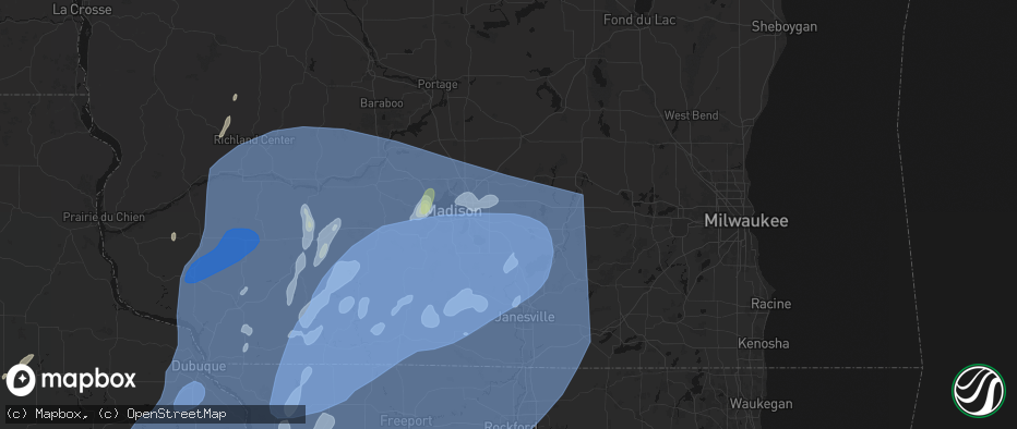 Hail map in Deerfield, WI on June 10, 2026