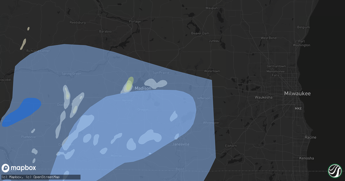 Hail map in Deerfield, WI on June 10, 2026