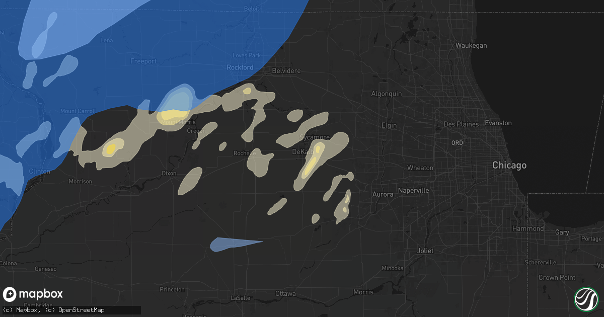 Hail map in Dekalb, IL on June 10, 2026