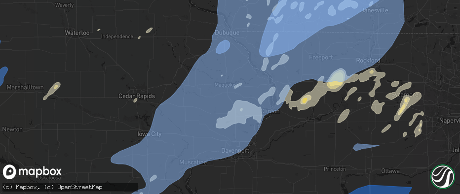 Hail map in Delmar, IA on June 10, 2026