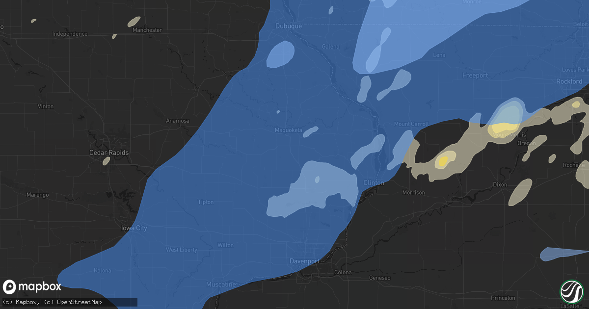 Hail map in Delmar, IA on June 10, 2026