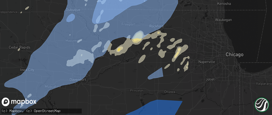 Hail map in Dixon, IL on June 10, 2026
