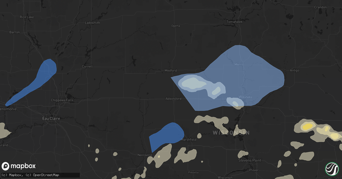 Hail map in Dorchester, WI on June 10, 2026