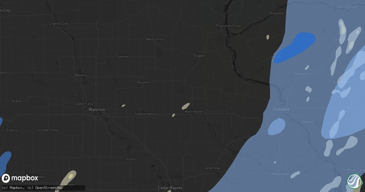Hail map in Dundee, IA on June 10, 2026