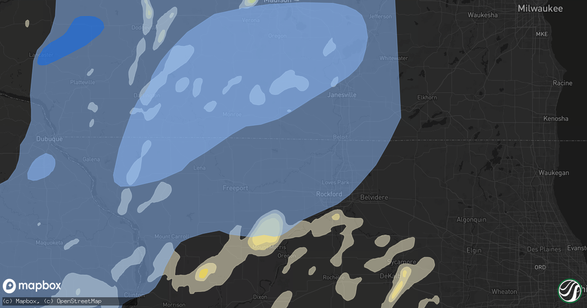 Hail map in Durand, IL on June 10, 2026