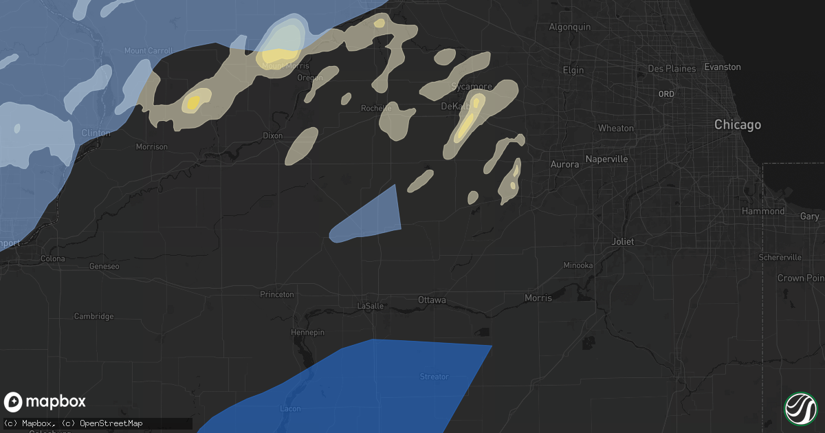 Hail map in Earlville, IL on June 10, 2026