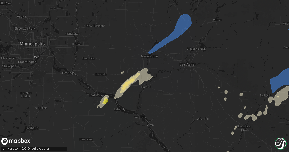Hail map in Eau Galle, WI on June 10, 2026