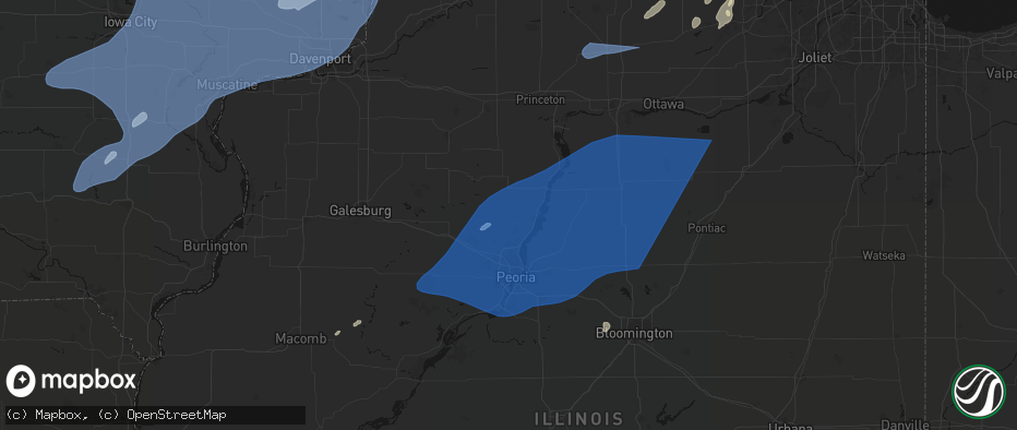 Hail map in Edelstein, IL on June 10, 2026