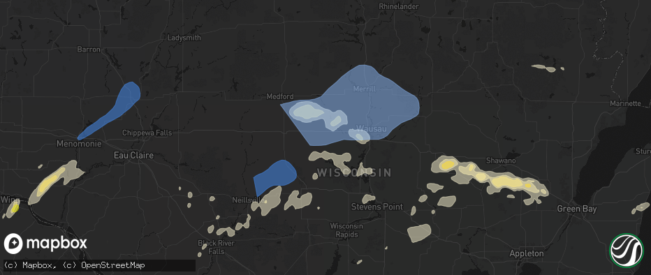 Hail map in Edgar, WI on June 10, 2026