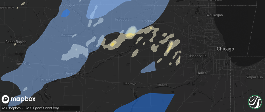 Hail map in Eldena, IL on June 10, 2026
