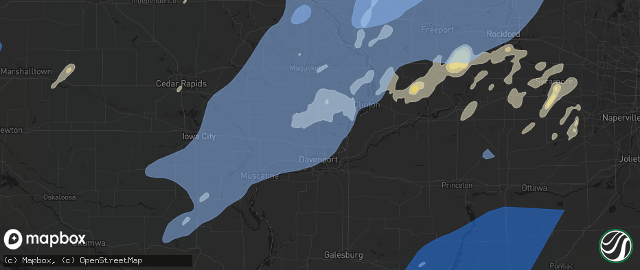 Hail map in Eldridge, IA on June 10, 2026